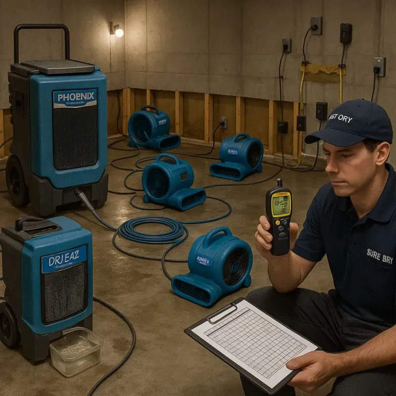 Structural Drying and Dehumidification process in Hunt County, TX